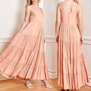 Lulus Light Orange Peach Tiered Maxi Dress